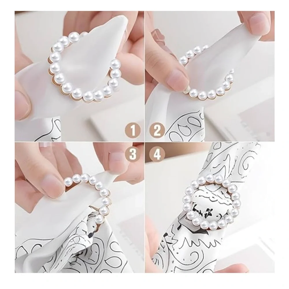🆕 Cute Scarf Ring and Slides for Scarves, 4 Pieces, T-Shirt Clips